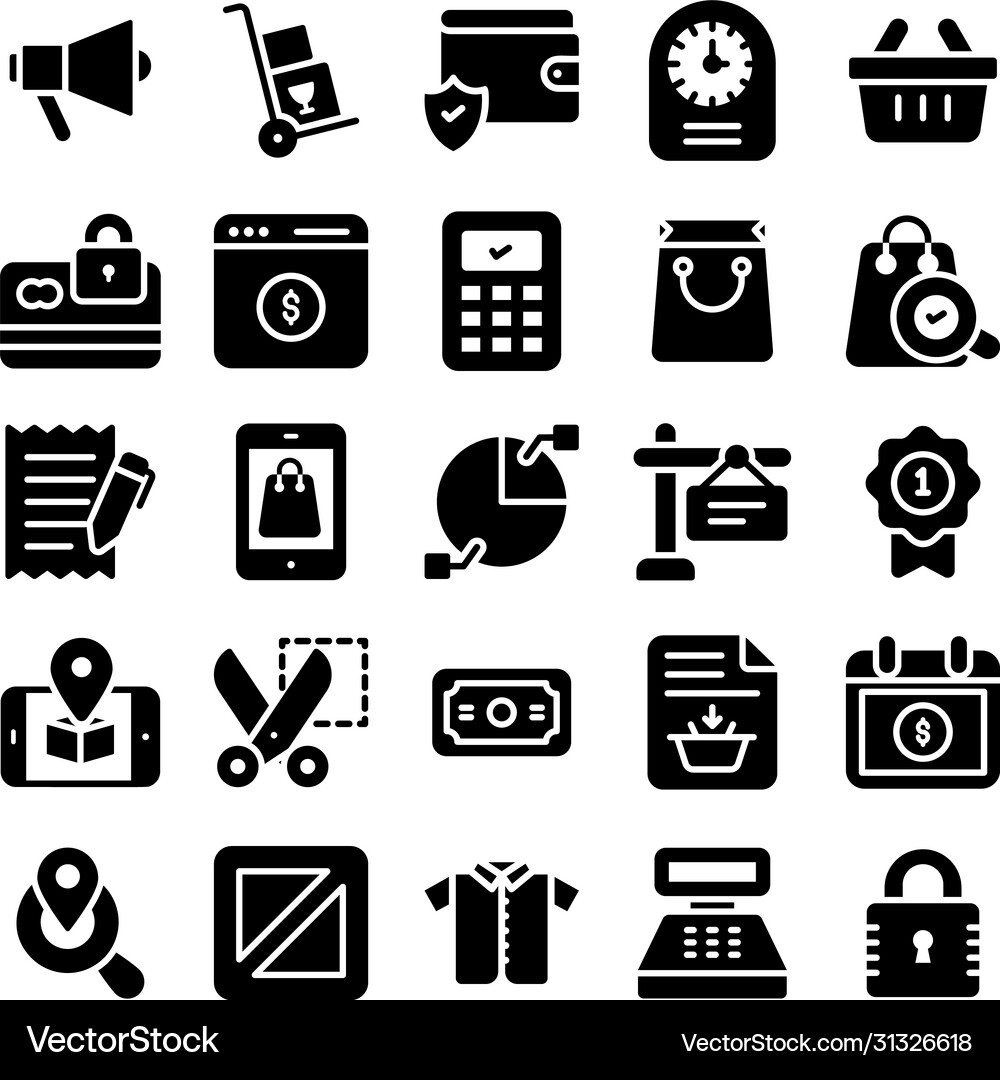Shopping Icons Pack Royalty Free Vector Image Vectorstock