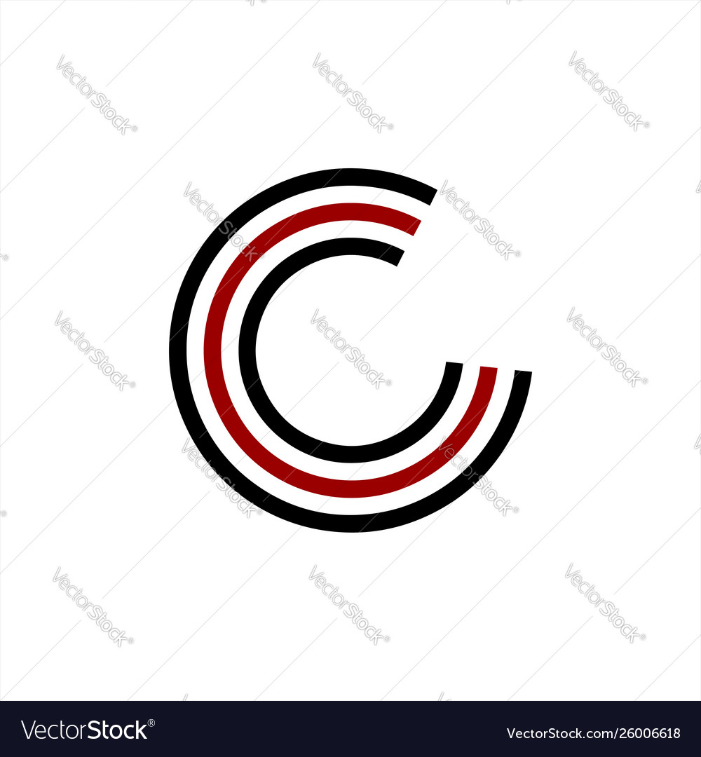 Simple initials c cc ccc geometric network line vector image Simple initials c cc ccc geometric network line