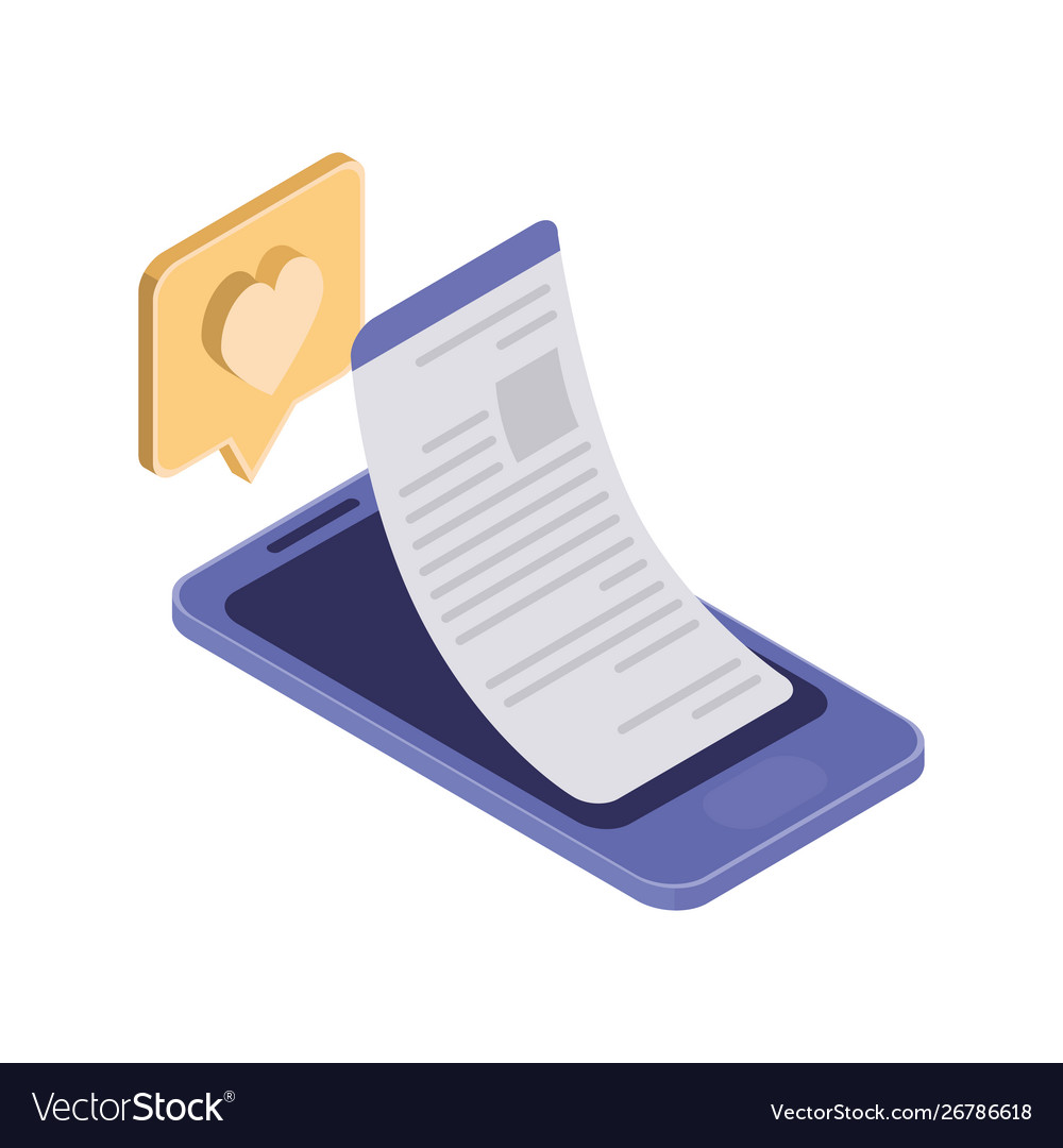 Smartphone screen with email notifications Vector Image Smartphone screen with email notifications