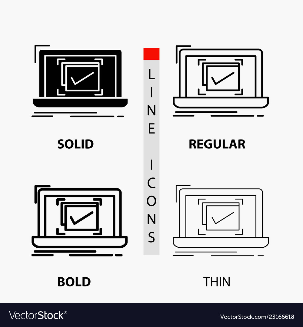 System monitoring checklist good ok icon in thin