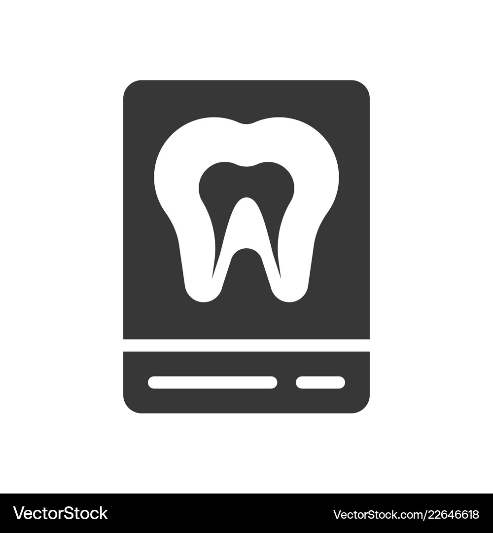 Tooth x ray film dental related solid icon Vector Image