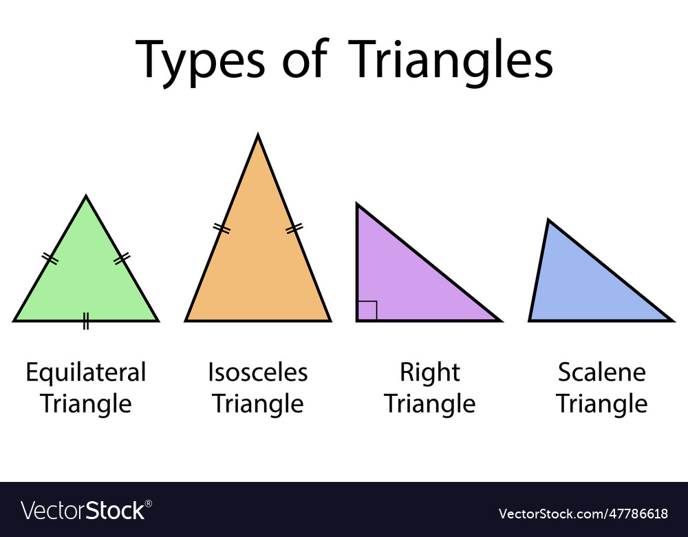 Types of triangles Royalty Free Vector Image - VectorStock