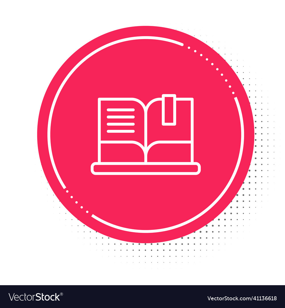 White Line Open Book Icon Isolated On Royalty Free Vector