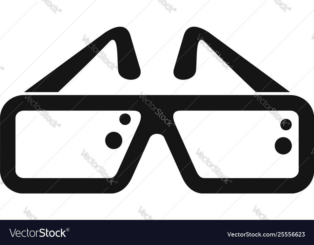 Cinema glasses icon simple style Royalty Free Vector Image