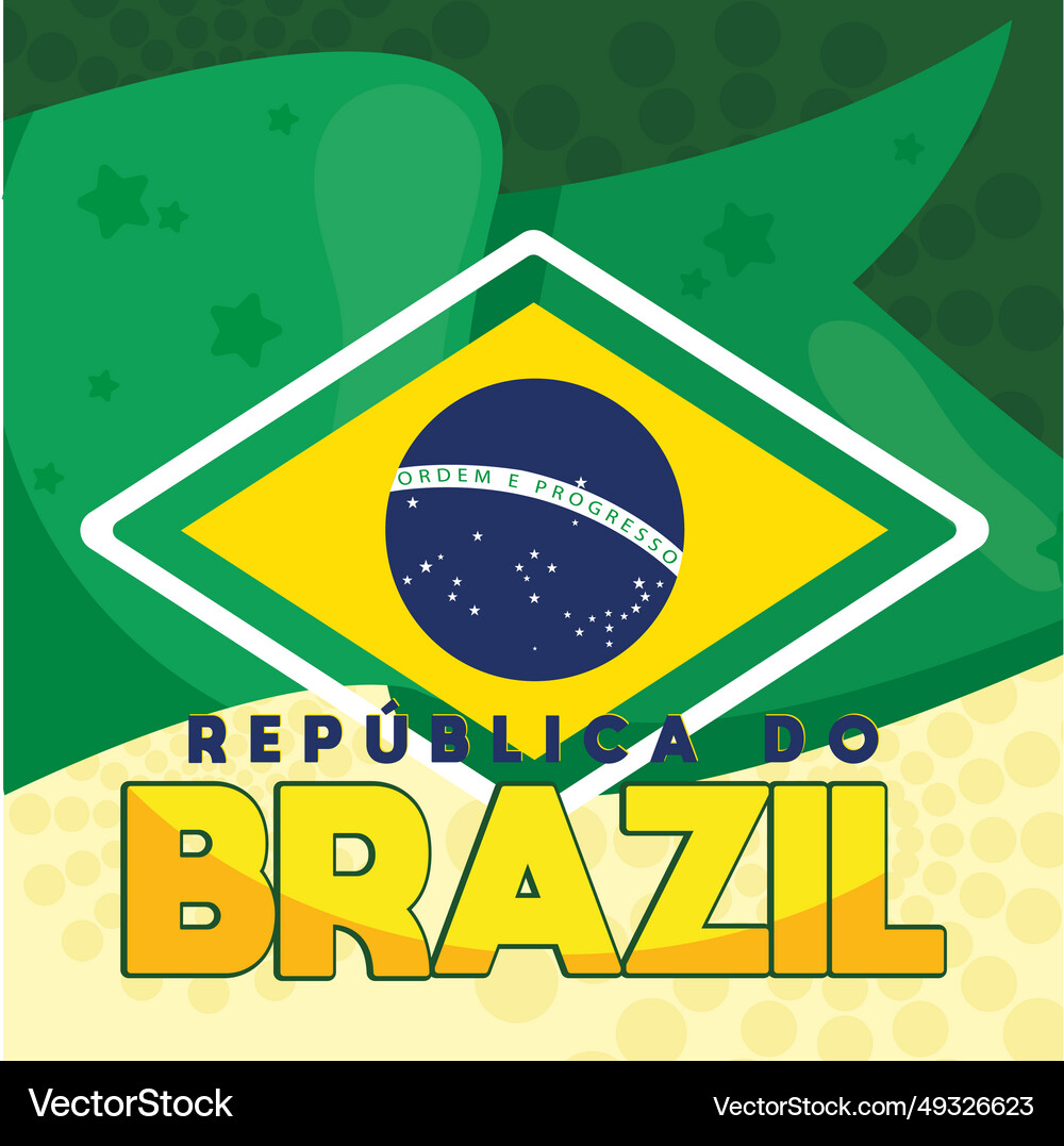 Colored brazil background with its flag Royalty Free Vector