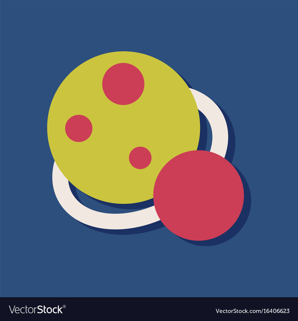 Flat icon design collection two planets