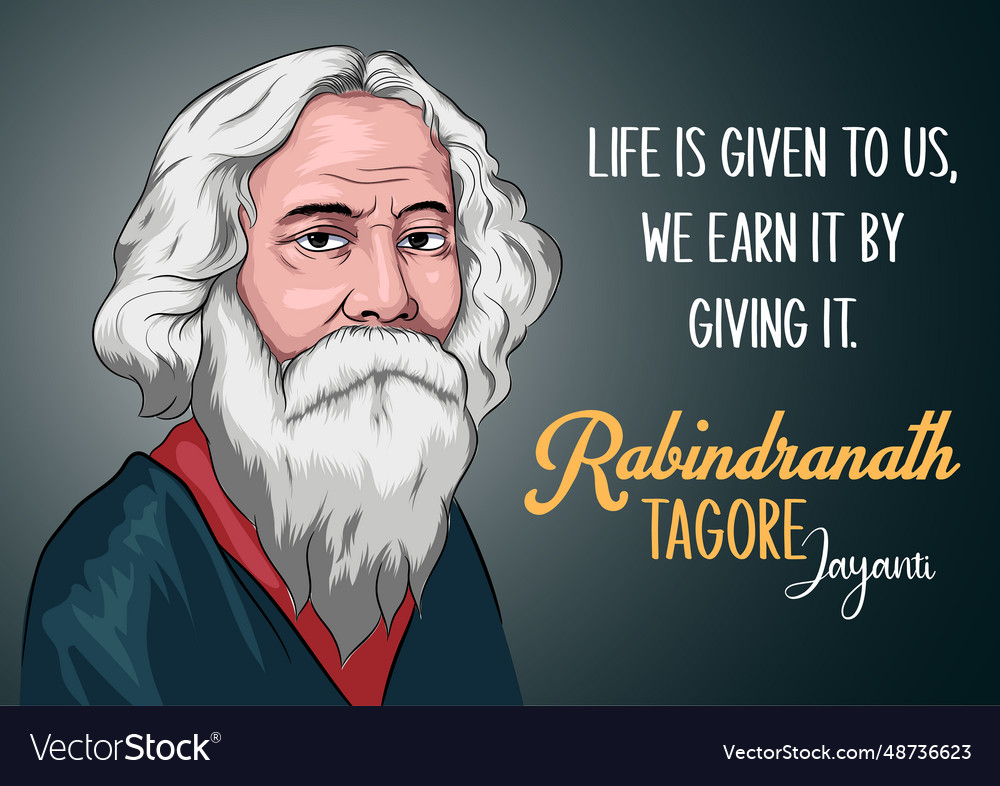 Image of rabindranath tagore jayanti Royalty Free Vector