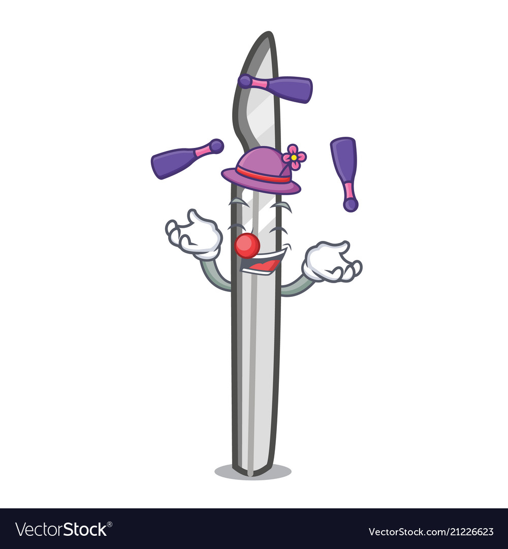 Juggling scalpel mascot cartoon style