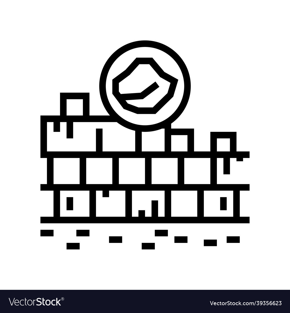 Limestone quarry line icon Royalty Free Vector Image