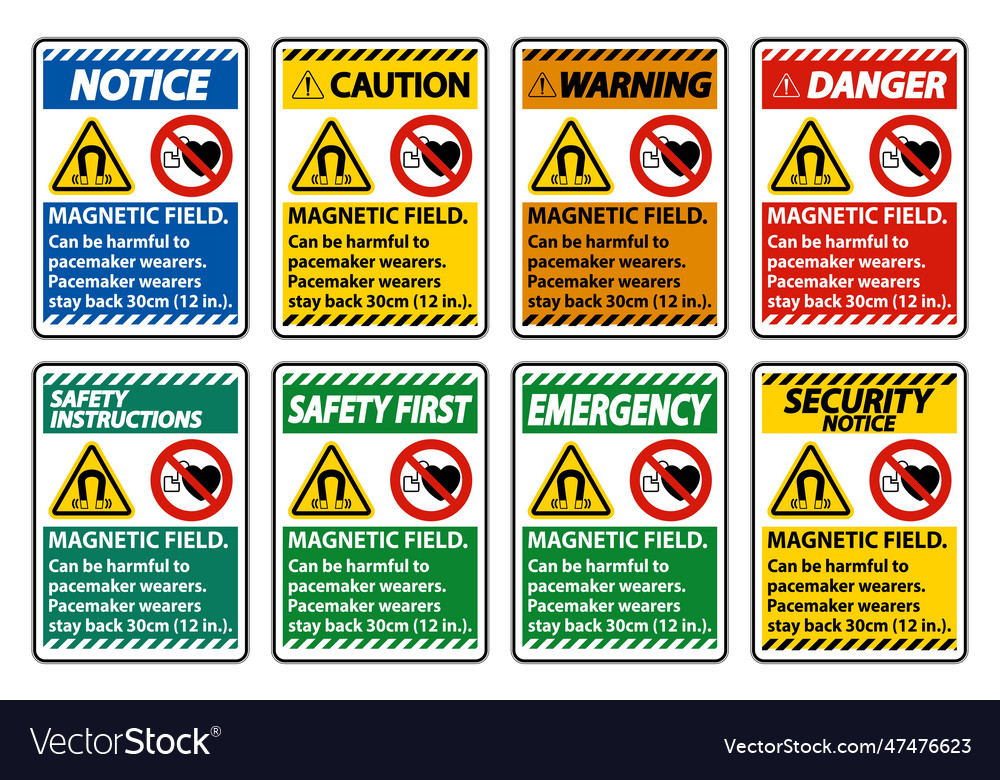 Magnetic field can be harmful to pacemaker Vector Image