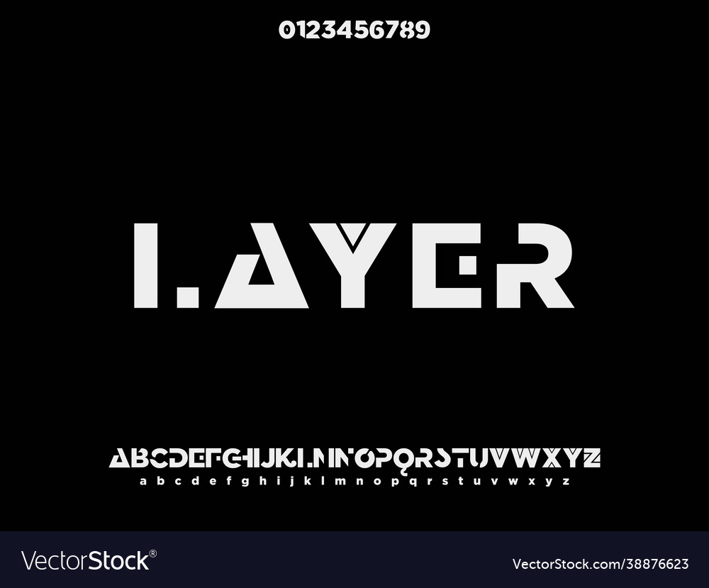 Minimal font modern style alphabet name layer Vector Image Minimal font modern style alphabet name layer