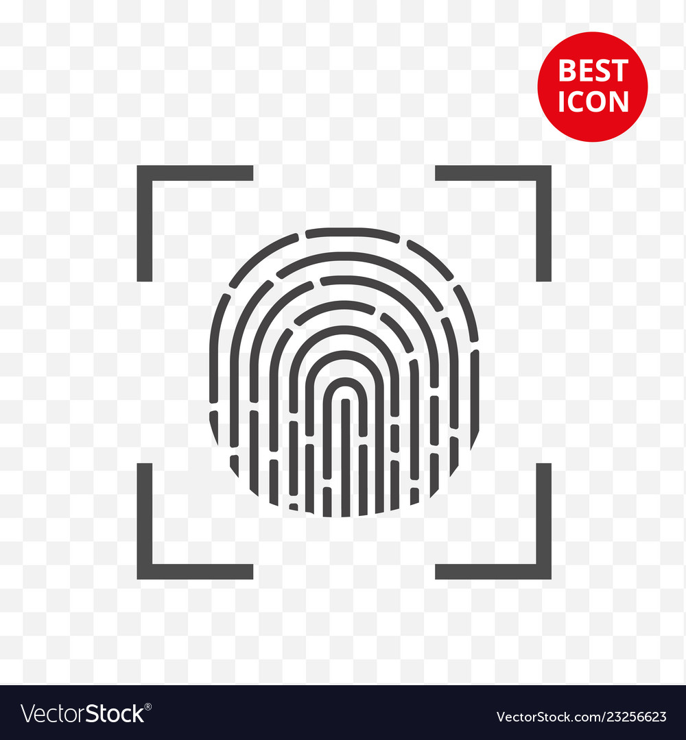 Minimalistic id icon fingerprint isolated vector image Minimalistic id icon fingerprint isolated