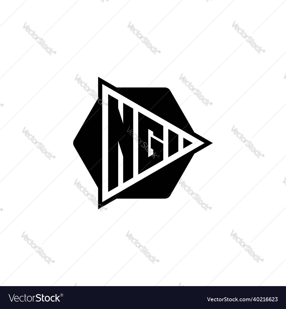 Ng logo monogram triangle play button Vector Image Ng logo monogram triangle play button