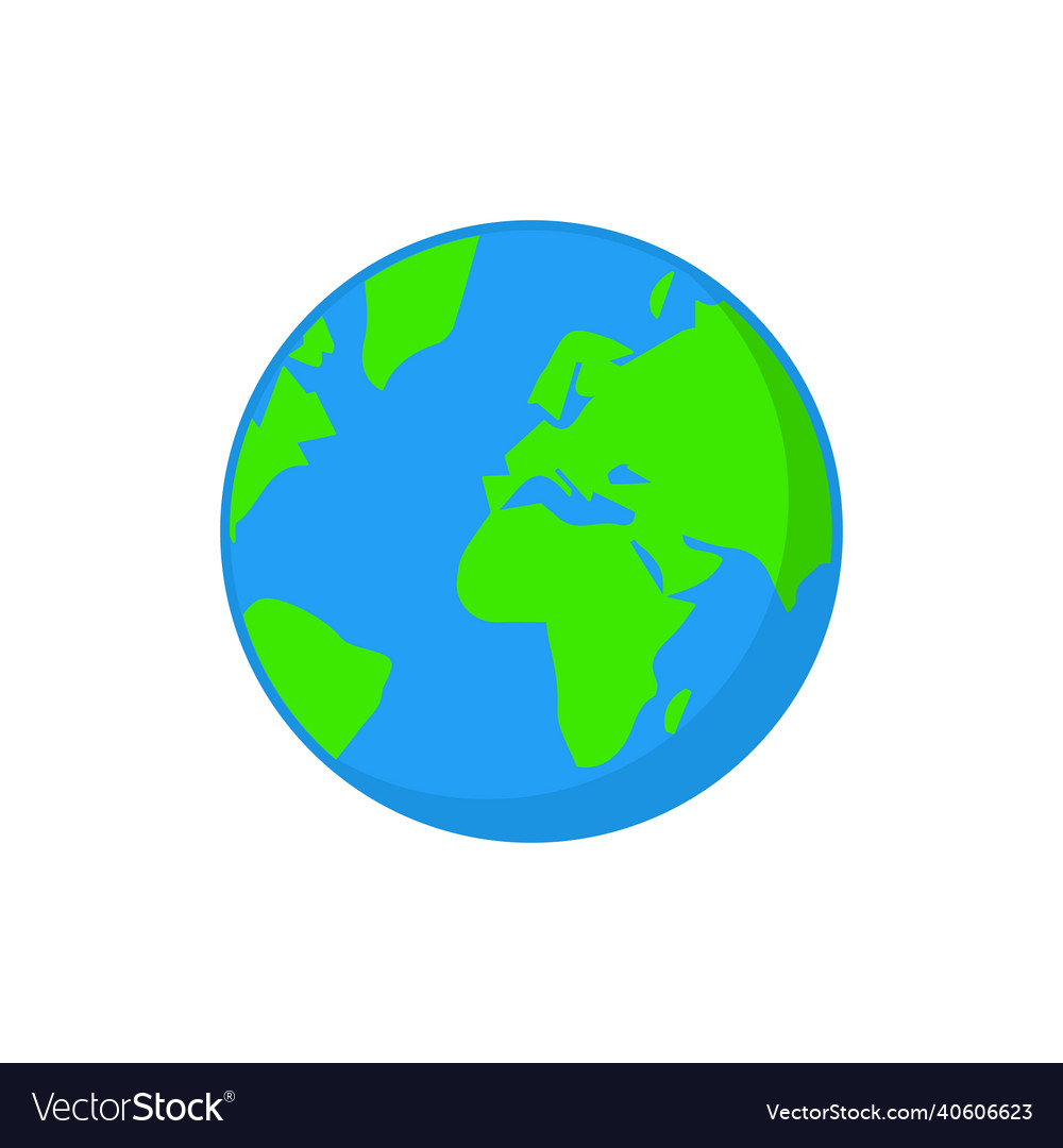 Planet earth icon colorful flat design for web Vector Image