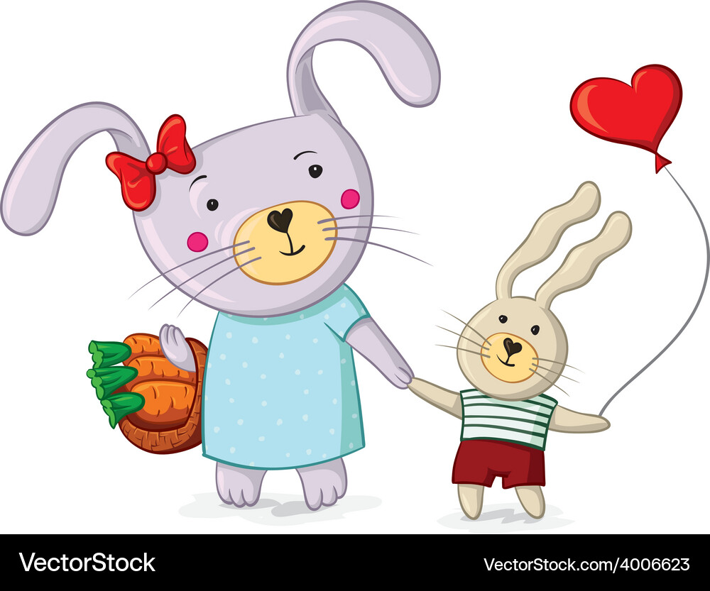 Rabbits Royalty Free Vector Image - VectorStock