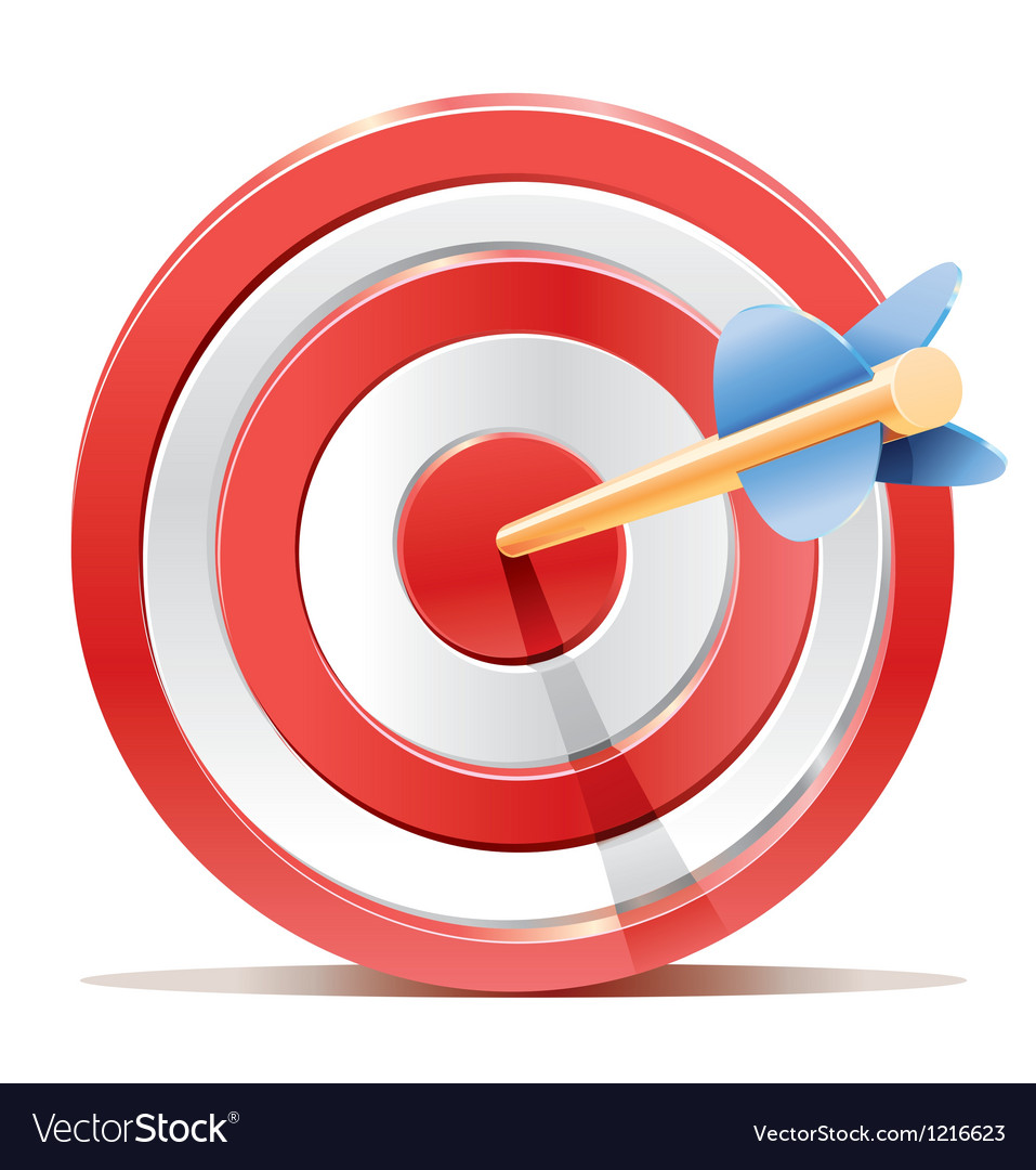Red Dart Target with Arrow