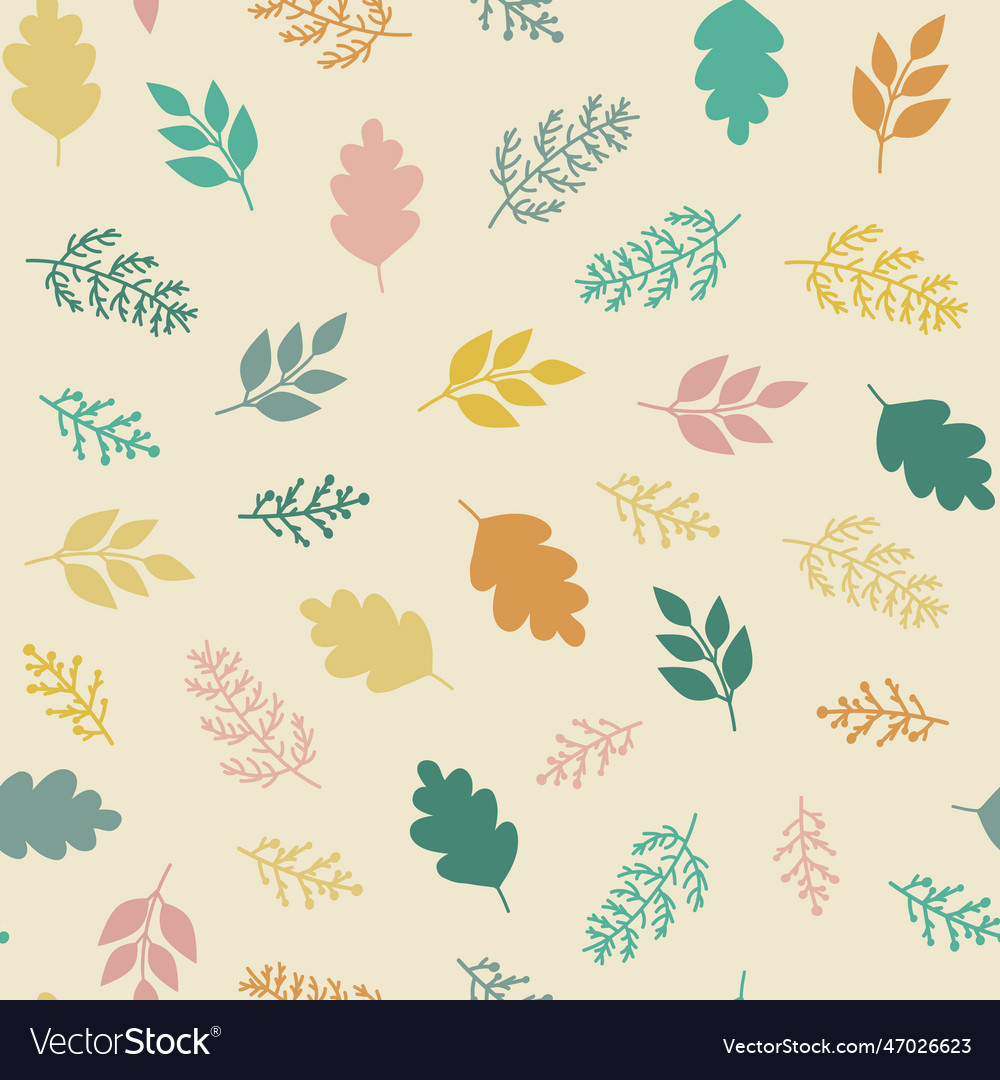 Seamless pattern with multicolored leaves vector image Seamless pattern with multicolored leaves