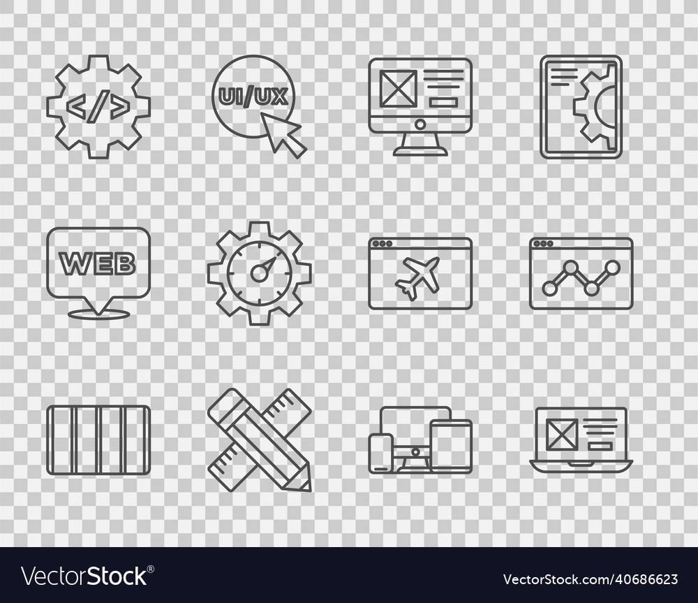 Set line color palette guide ui ux design vector image Set line color palette guide ui ux design