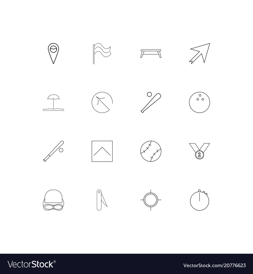 Sport Fitness und Erholung linear dünne Icons