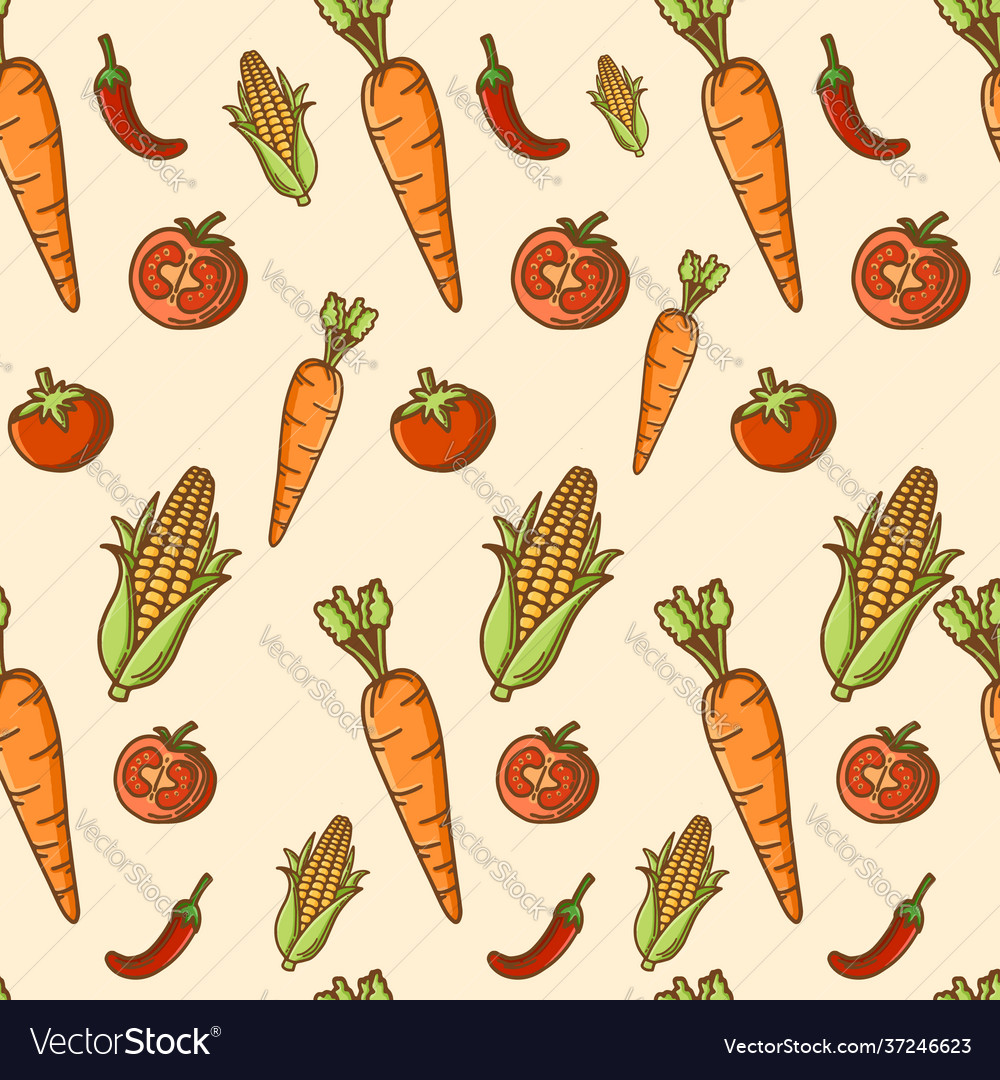 Vegetables seamless pattern Royalty Free Vector Image