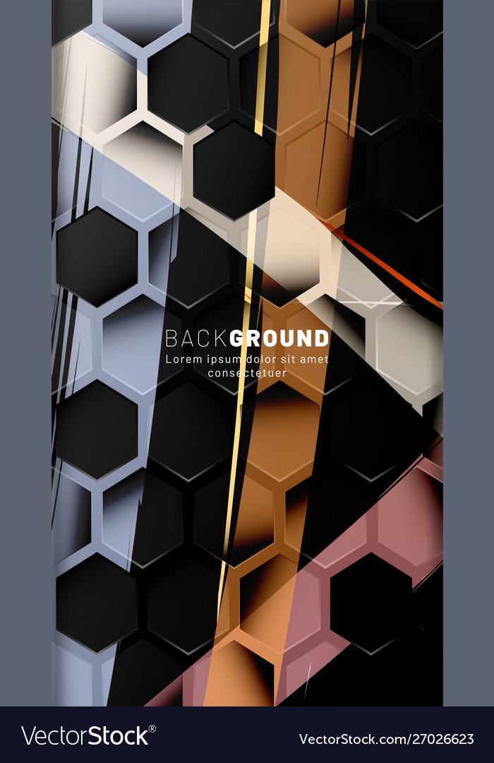 Vertical hexagon background gradient color light vector image Vertical hexagon background gradient color light