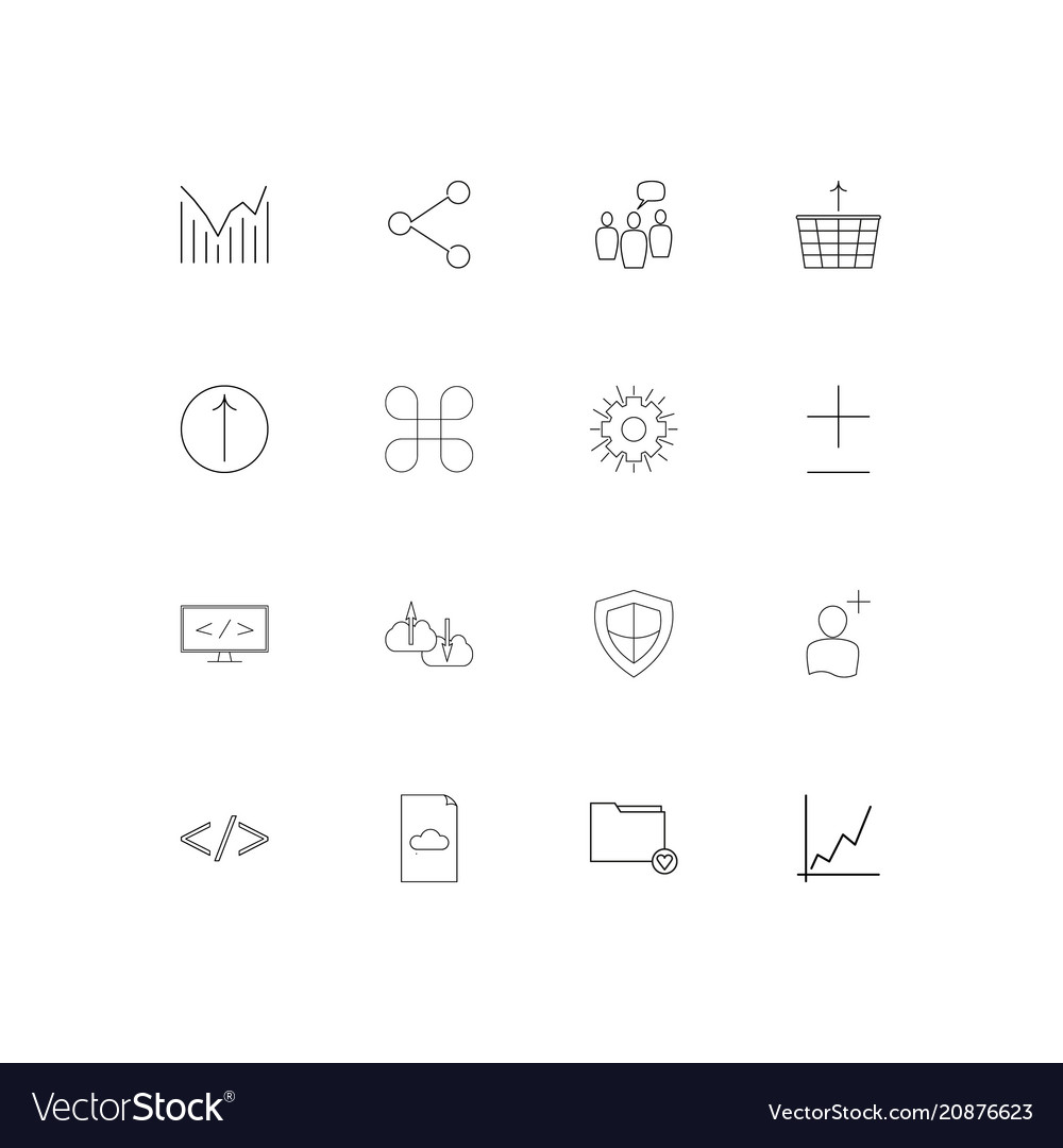 Web linear thin icons set outlined simple