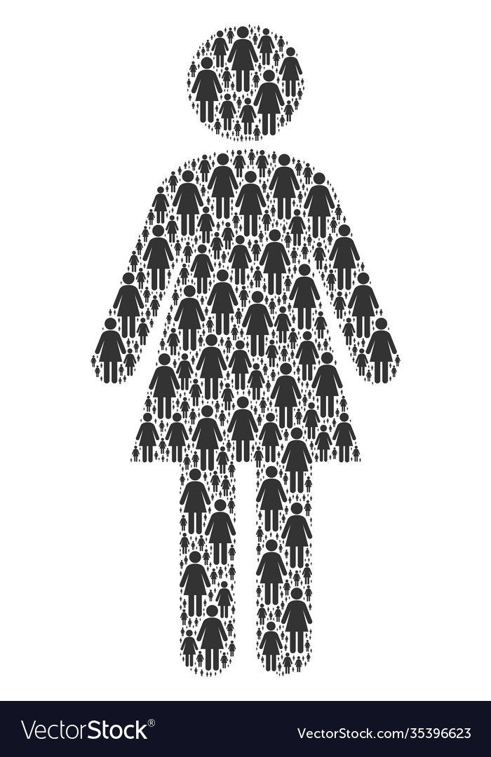 Woman recursion mosaic itself items vector image Woman recursion mosaic itself items