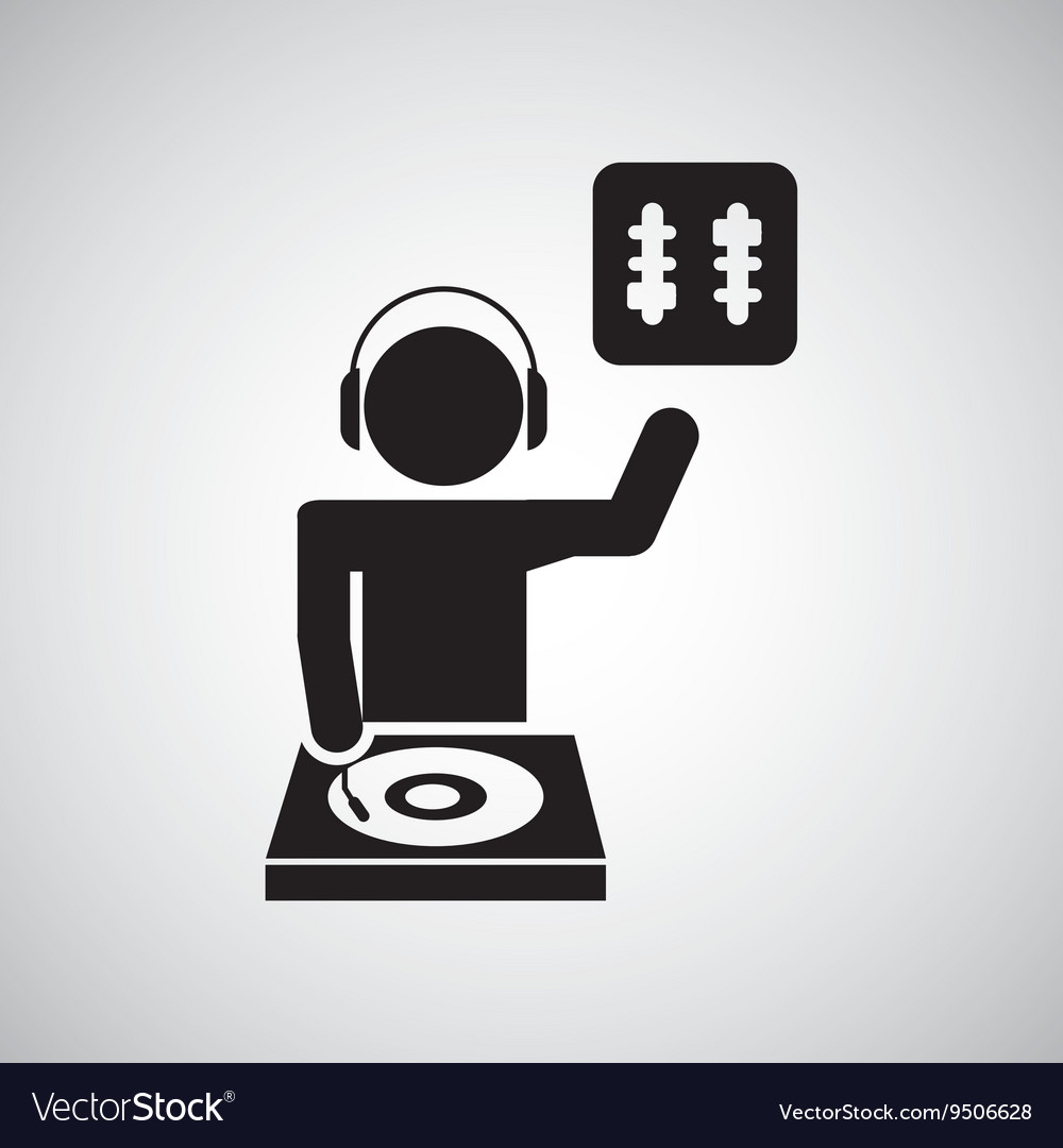 Dj icon silhouette design Royalty Free Vector Image