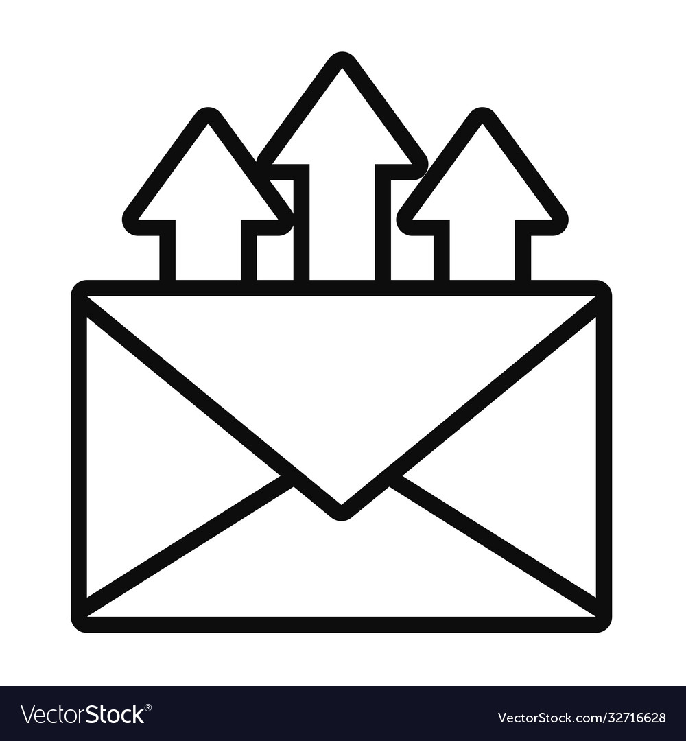 Envelope with upload arrows line style