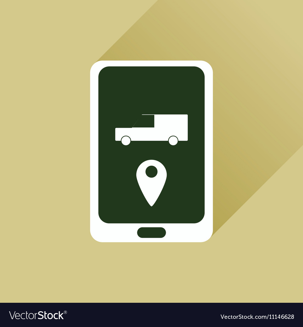 Flat web icon with long shadow mobile navigation