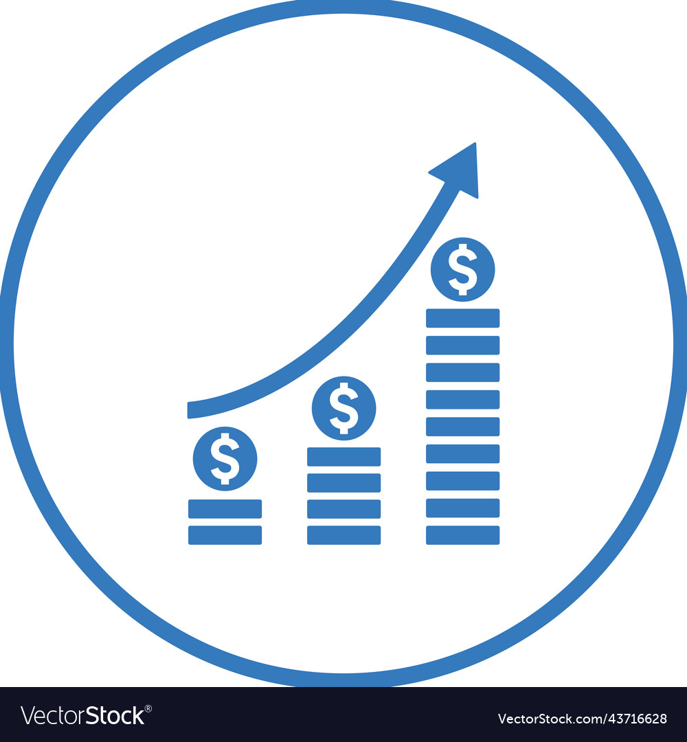 Funds growth mutual icon blue color design