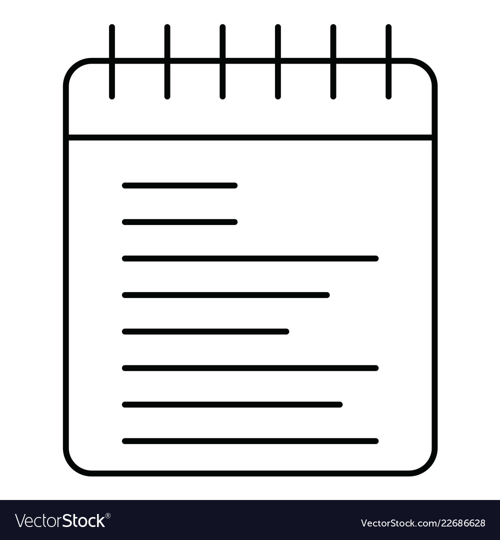 Notepad icon in creative design with elements