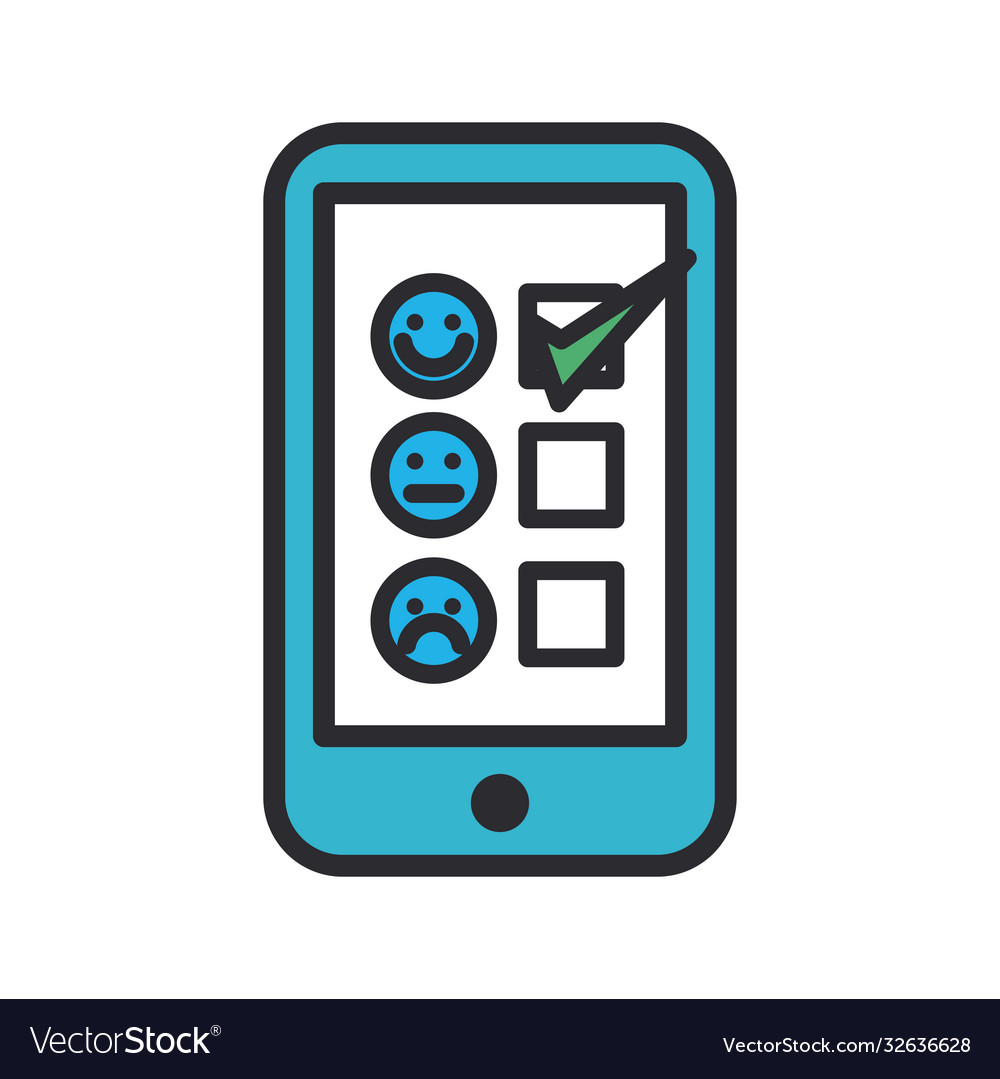 Options list on smartphone with check mark