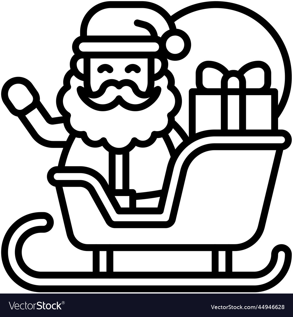 Santa claus in sledge icon christmas related