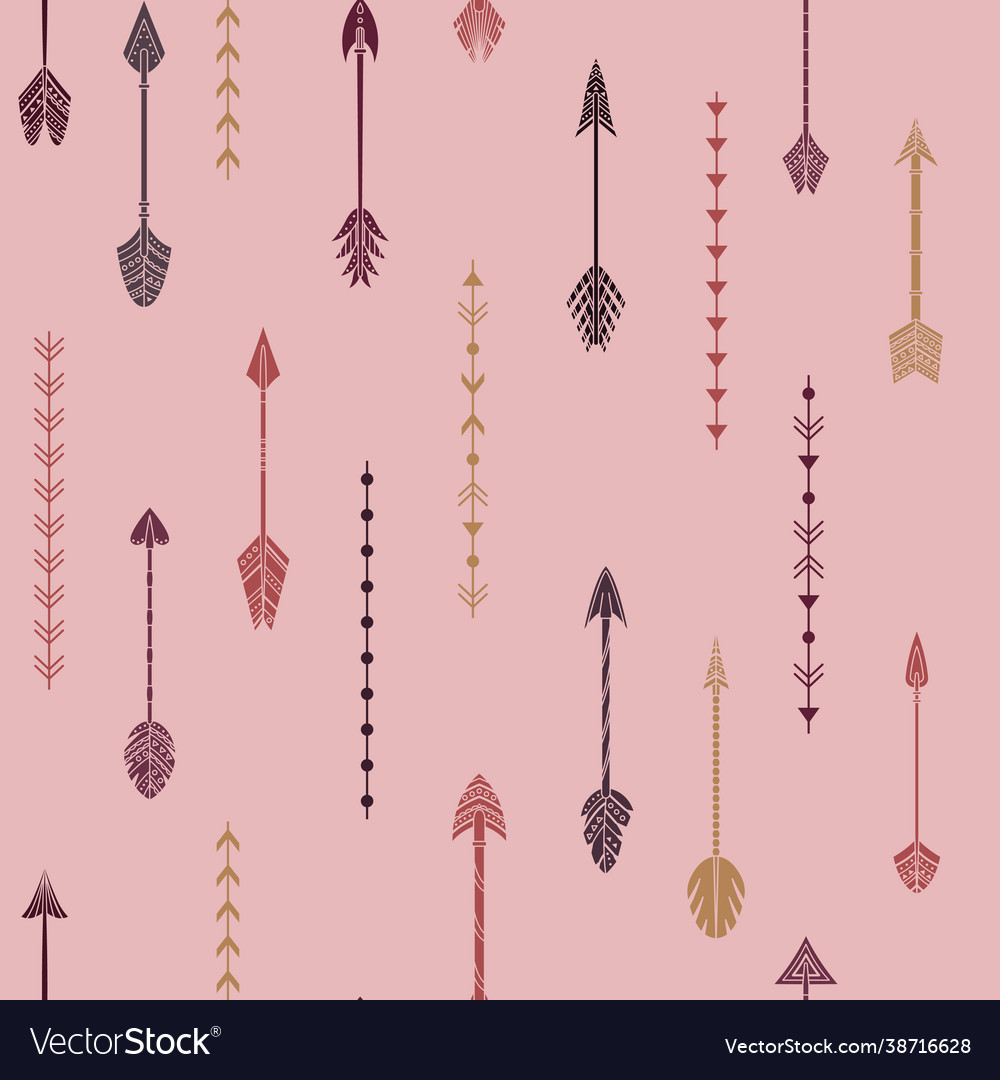 Seamless pattern with boho arrows and geometrical vector image Seamless pattern with boho arrows and geometrical