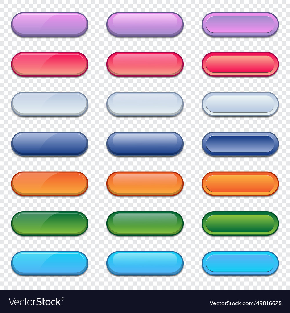 Set von modernen trendigen Tasten leere Web-Taste vector image Set von modernen trendigen Tasten leere Web-Taste
