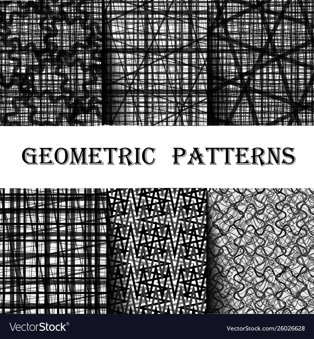 Set seamless pattern with abstract geometric Vector Image Set seamless pattern with abstract geometric