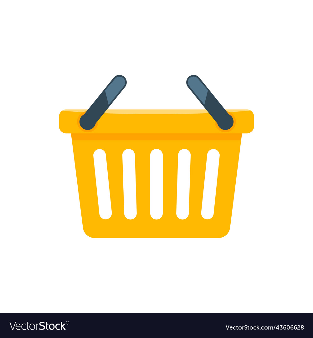 Shopping basket icon or symbol with flat color