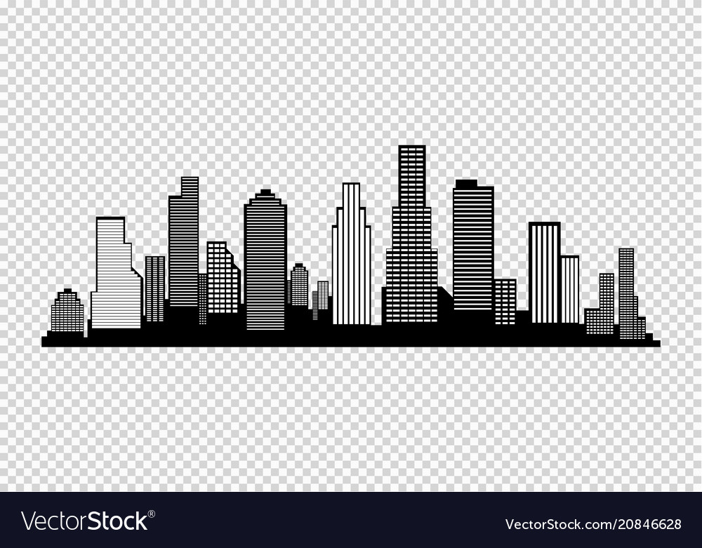 Silhouette of the city in a flat style modern