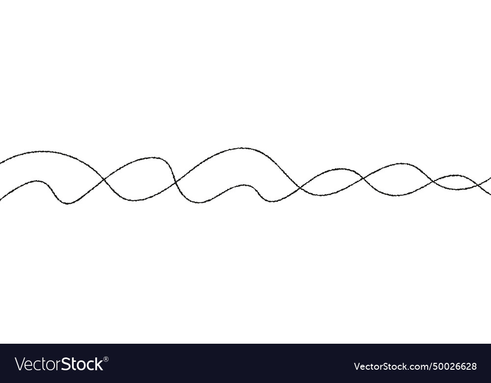 Thin wavy line pattern with flowing curves vector image Thin wavy line pattern with flowing curves
