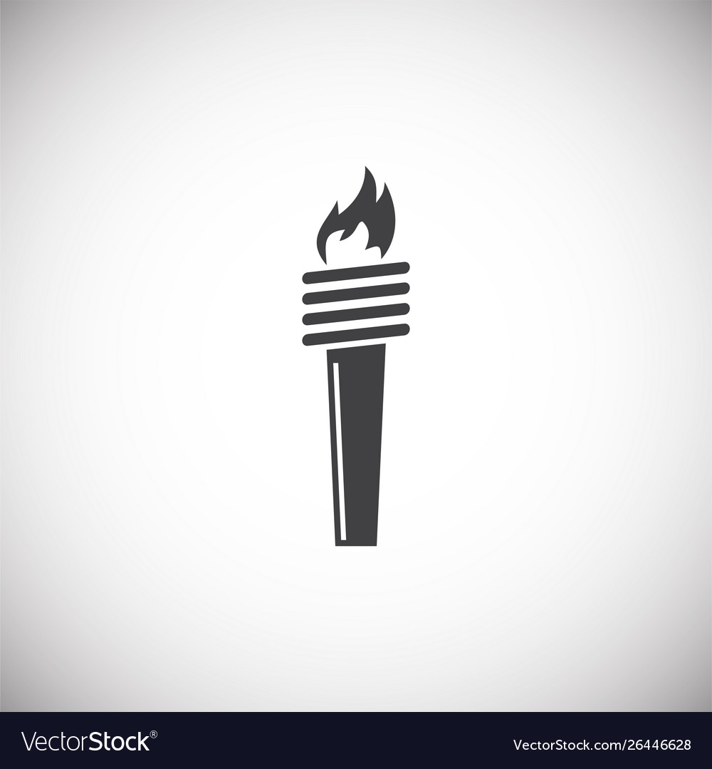 Torch icon on background for graphic and web vector image Torch icon on background for graphic and web