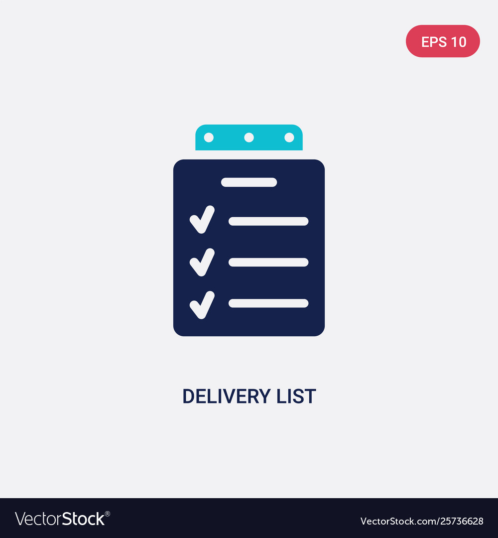 Two color delivery list icon from
