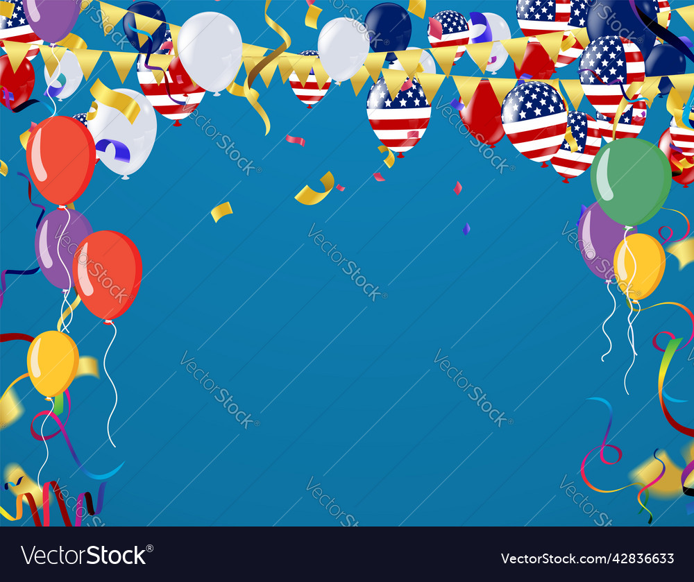 Balloons in colors of american flag vector image Balloons in colors of american flag