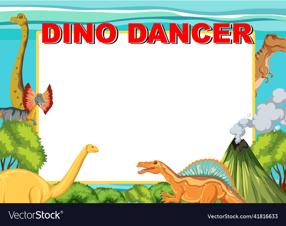 Banner design with dinosaurs in background vector image Banner design with dinosaurs in background