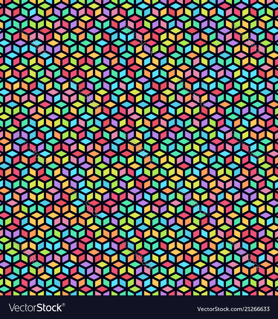 Bright Geometric Cube Pattern