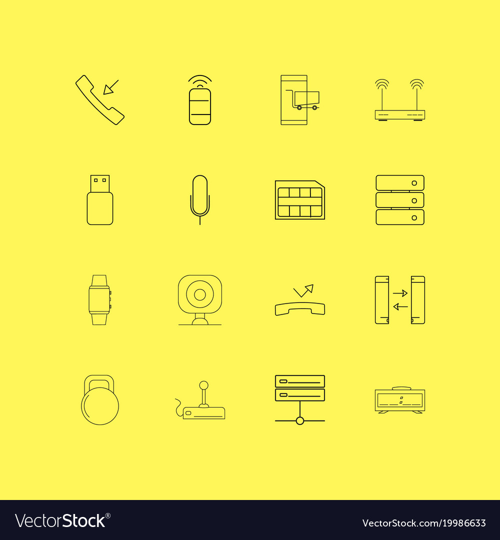 Devices linear icon set simple outline icons
