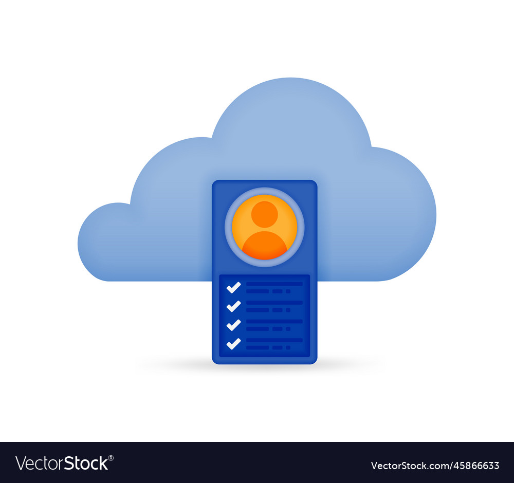 Icon cloud to store data and user profiles vector image Icon cloud to store data and user profiles