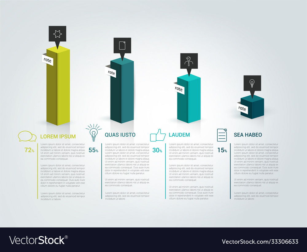 Infographics template color arrows with text vector image Infographics template color arrows with text