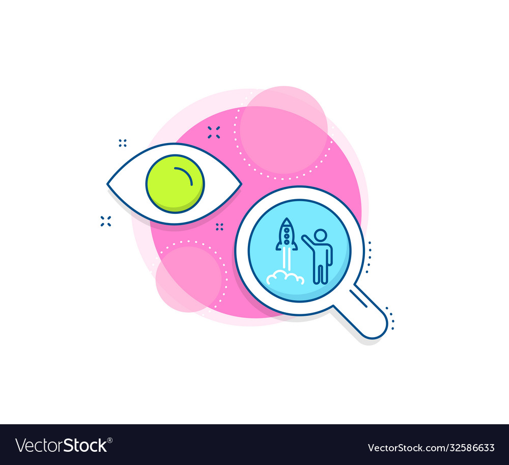 Launch project line icon startup rocket sign vector image Launch project line icon startup rocket sign