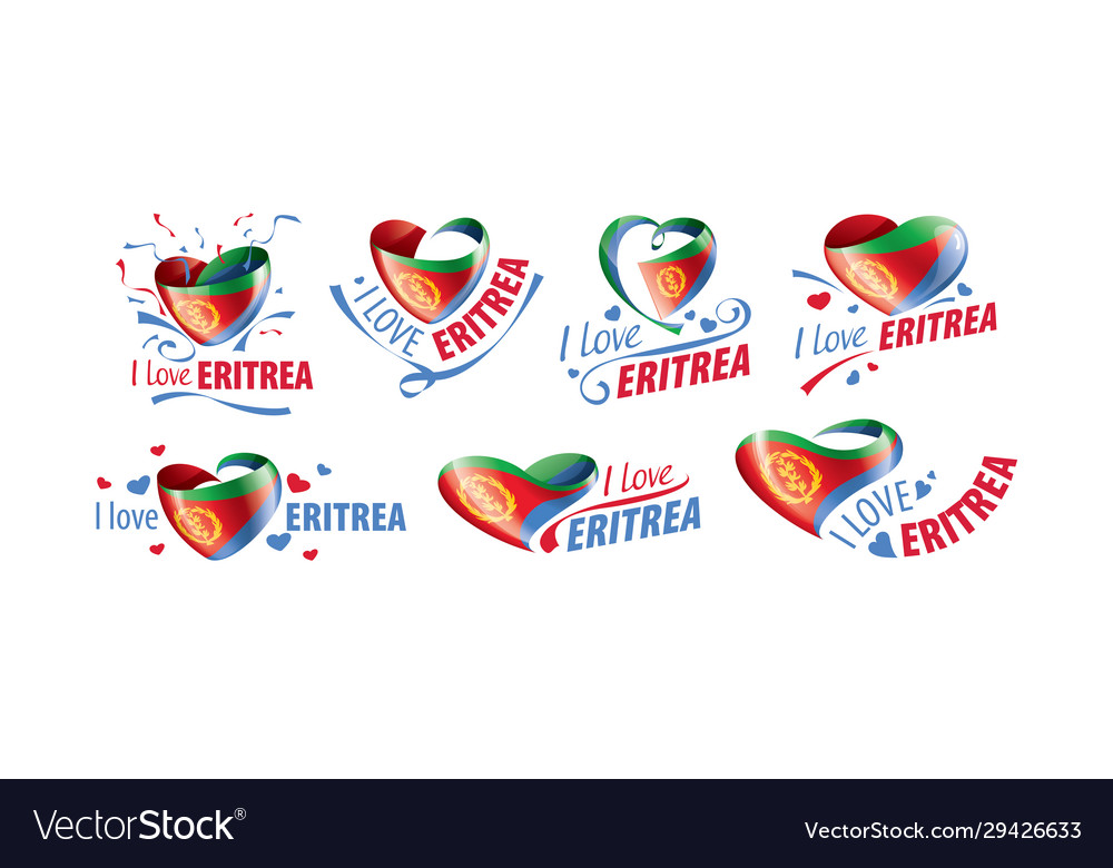 National flag eritrea in shape vector image National flag eritrea in shape